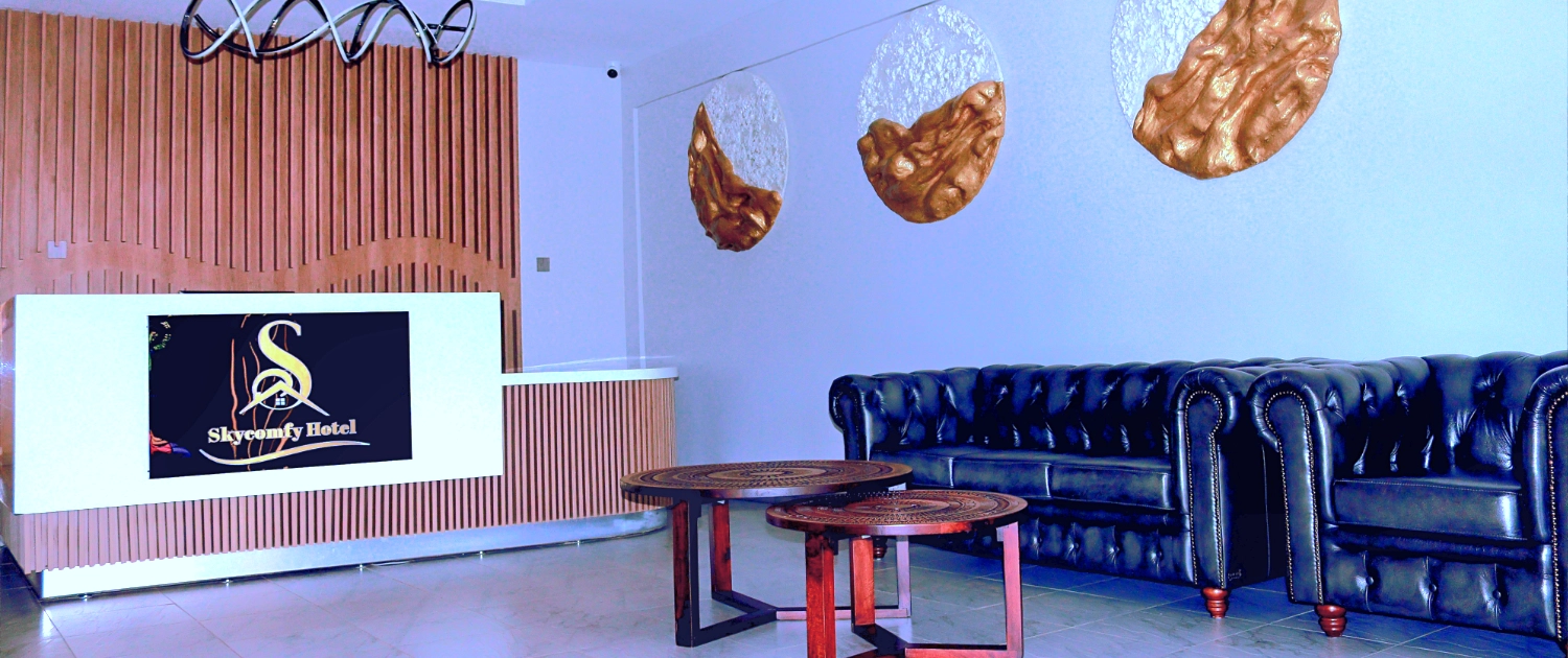 reception desk at skycomfy hotel in Kitale